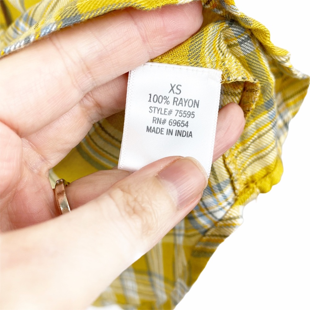 NWT HARPER Gold Button Down Hi Lo XS - Picture 5 of 5
